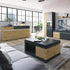 Luci 3 door 2 drawer sideboard (including LED lighting) in Platinum and Oak